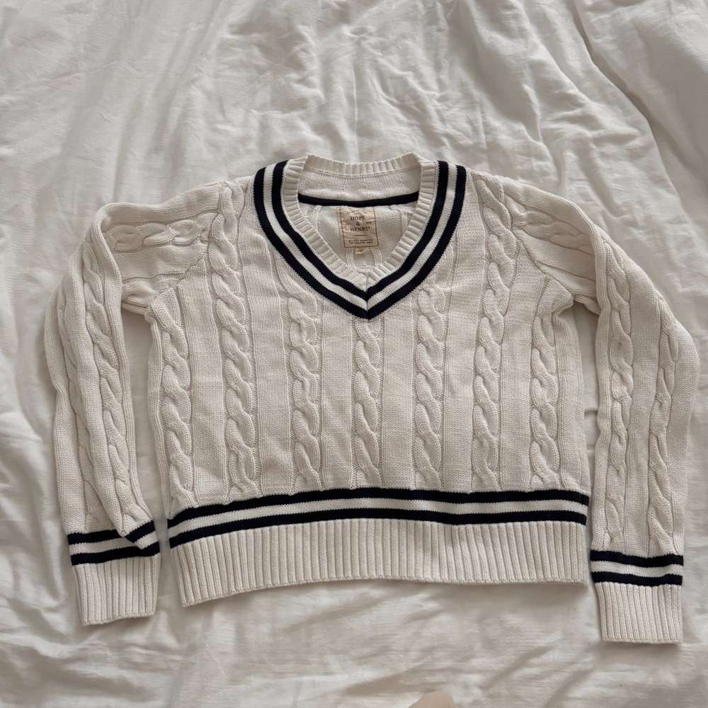 Hope & Henry v neck cricket sweater 100% organic cotton